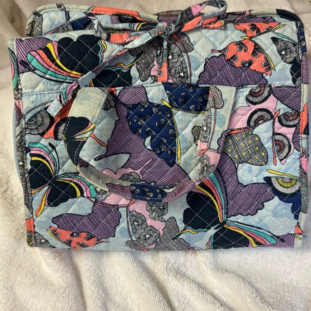 Vera Bradley Makeup Cosmetic Bag Organizer Travel Fold Hanging. Butterflies